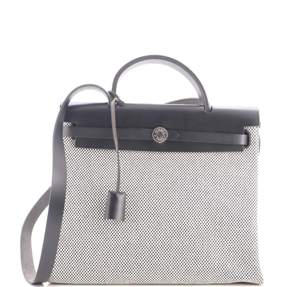 Hermes 31 Herbag Zip Criss Viking Toile and Leather